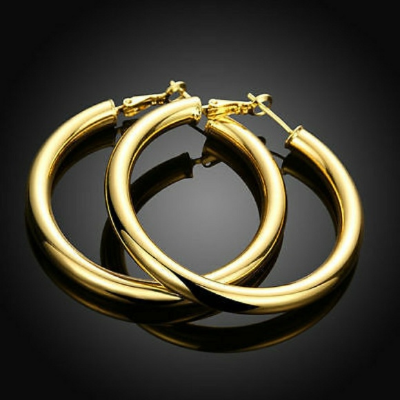 SOLD! FINAL SALE! Gold Hoops - Picture 5 of 5